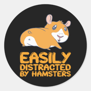 Hamsters - gemakkelijk verstoord door hamsters ronde sticker