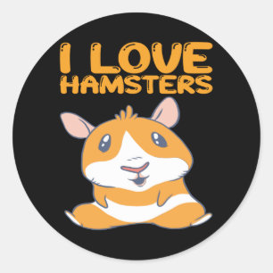 Hamsters - Ik hou van hamsters Ronde Sticker
