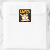 Hamsters - Ik hou van hamsters Vierkante Sticker (Tas)