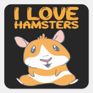 Hamsters - Ik hou van hamsters Vierkante Sticker
