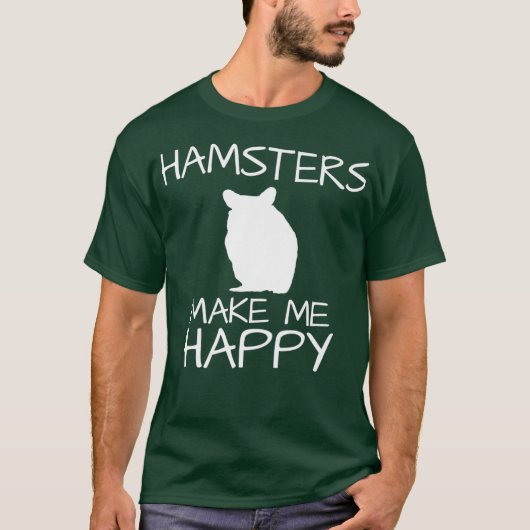 Hamsters maken me blij Schattige Fun Novelty Premi T-shirt (Voorkant)