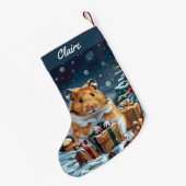Hamsters met kerstcadeaus kleine kerstsok (Achterkant (Hangend))