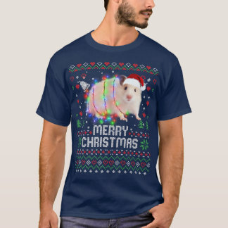 Hamsters Santa Hat Animal kerstboom Lights Ho T-shirt