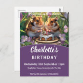 Hamsters Uitnodiging voor verjaardagsfeest (Voorkant / Achterkant)