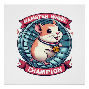 Hamsterwiel Kampioen Perfect Poster