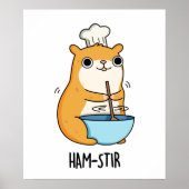 Hamstir Funny Chef Hamster Pun Poster (Voorkant)