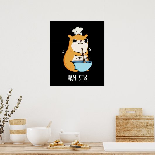 Hamstir Grappige Hamster Pun Donker BG Poster (Keuken)