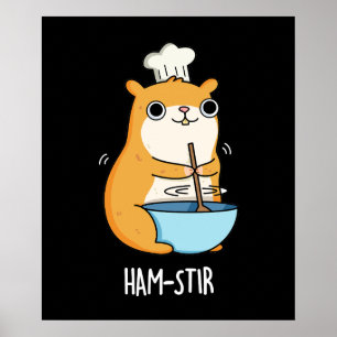 Hamstir Grappige Hamster Pun Donker BG Poster