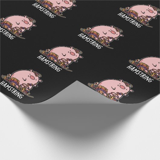 Hamstring Funny Pig Pun Dark BG Cadeaupapier (Hoek)
