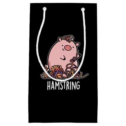Hamstring Funny Pig Pun Dark BG Klein Cadeauzakje (Voorkant)