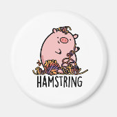 Hamstring Funny Pig Pun Magneet (Voorkant)