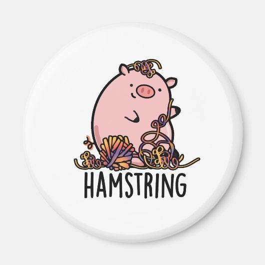 Hamstring Funny Pig Pun Magneet (Voorkant)
