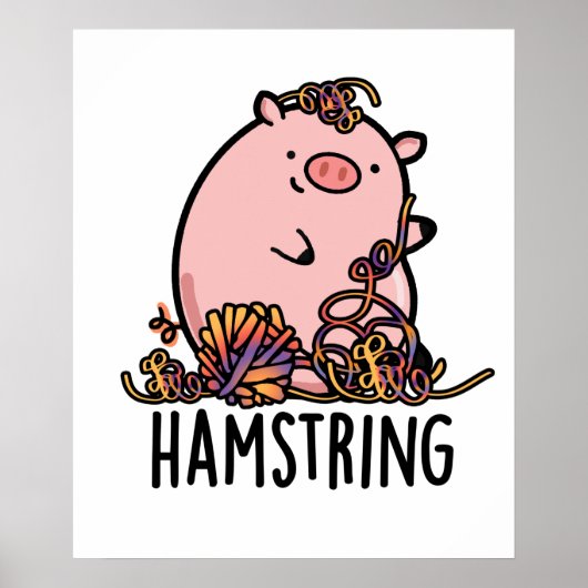Hamstring Funny Pig Pun Poster (Voorkant)