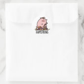 Hamstring Funny Pig Pun Ronde Sticker (Tas)