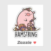 Hamstring Funny Pig Pun Sticker (Vel)