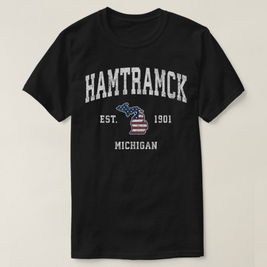 Hamtrick Michigan MI  Amerikaanse Vlag Sport T-shirt (Design voorkant)