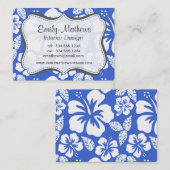Han Blauwe Hawaiiaanse Tropische Hibiscus Visitekaartje (Voorkant / Achterkant)