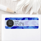 Han Blue Camo; Retro krijtbord look Etiket (Insitu)