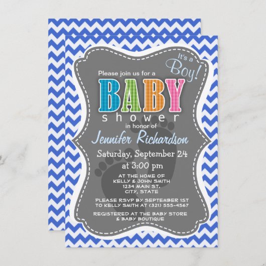 Han Blue Chevron Stripes Kaart (Voorkant / Achterkant)