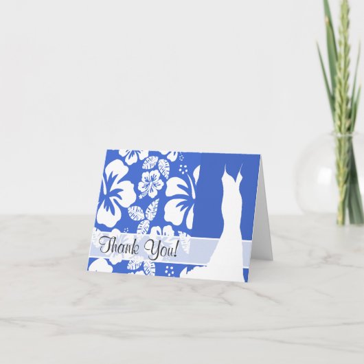 Han Blue Hawaiian Tropical Hibiscus Bedankkaart (Voorkant)