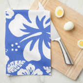 Han Blue Hawaiian Tropical Hibiscus Theedoek (Quarter Fold)