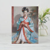 Han Chinese vrouw F Feestdagenkaart (Staand voorkant)