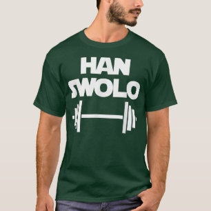 Han Swolo grappige fitnessfitness weeggym T-shirt