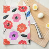 Han tekent bloemenpatroon theedoek (Quarter Fold)