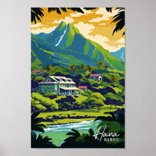 Hana Hawaii Art vintage reisillustratie Poster