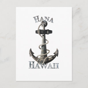 Hana Hawaii Vacation Nautical Anchor Sailing Briefkaart