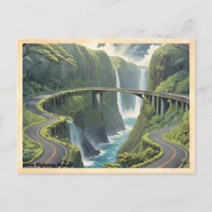 Hana Highway Hawaii Vintage reizen Briefkaart