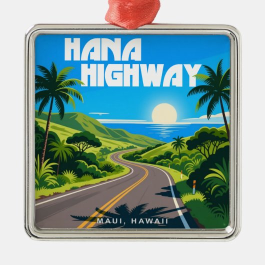 Hana Highway Maui Hawaii landschap Metalen Ornament (Voorkant)