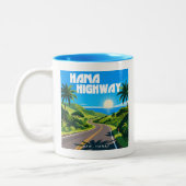 Hana Highway Maui Hawaii landschap Tweekleurige Koffiemok (Links)