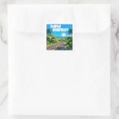Hana Highway Maui Hawaii landschap Vierkante Sticker (Tas)