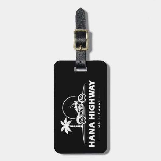 Hana Highway Maui Hawaii motorfiets Bagagelabel (Voorkant verticaal)