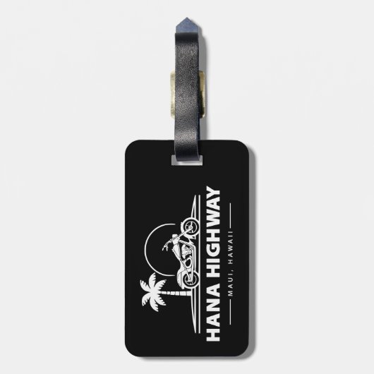 Hana Highway Maui Hawaii motorfiets Bagagelabel (Achterkant verticaal)