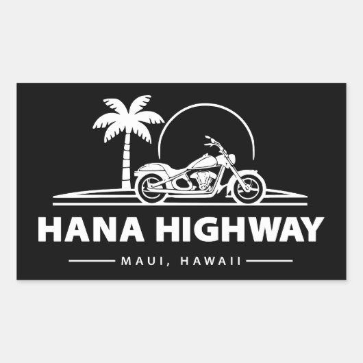 Hana Highway Maui Hawaii motorfiets Rechthoekige Sticker (Voorkant)