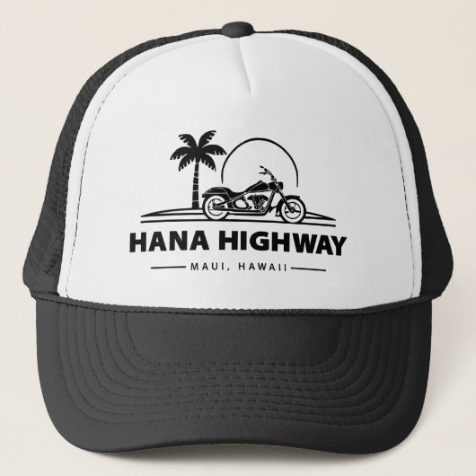 Hana Highway Maui Hawaii motorfiets Trucker Pet (Voorkant)