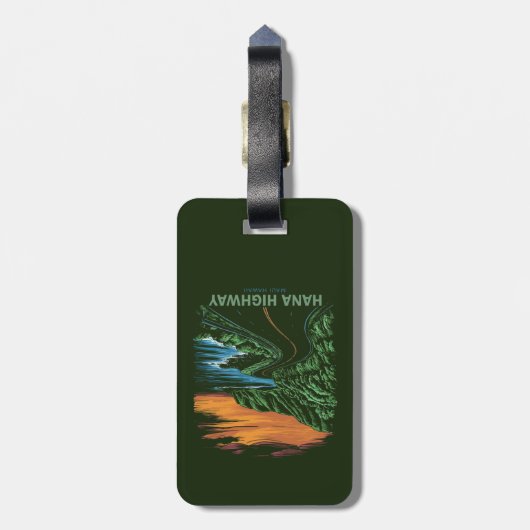 Hana Highway Maui Hawaii Vista Bagagelabel (Achterkant verticaal)