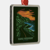 Hana Highway Maui Hawaii Vista Metalen Ornament (Rechts)