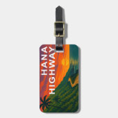 Hana Highway Maui Hawaii zonsondergang Bagagelabel (Voorkant verticaal)