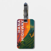 Hana Highway Maui Hawaii zonsondergang Bagagelabel (Achterkant verticaal)