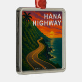 Hana Highway Maui Hawaii zonsondergang Metalen Ornament (Rechts)