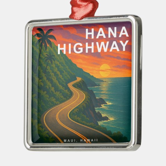 Hana Highway Maui Hawaii zonsondergang Metalen Ornament (Links)