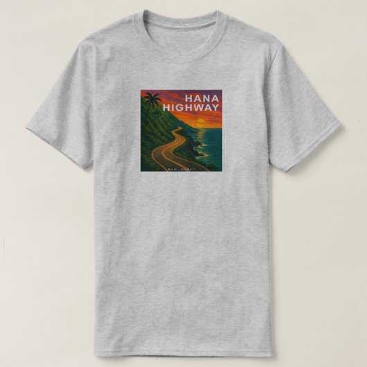 Hana Highway Maui Hawaii zonsondergang T-shirt (Design voorkant)