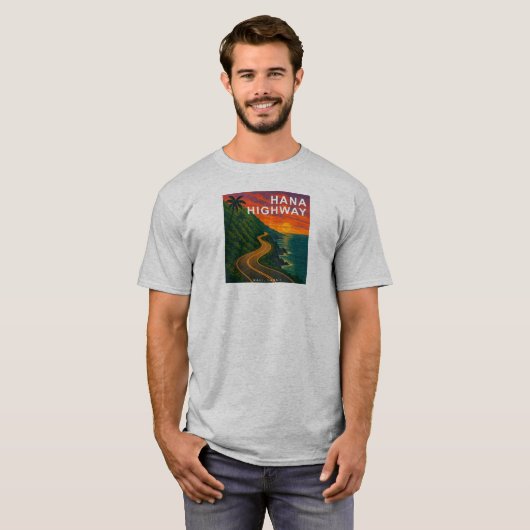 Hana Highway Maui Hawaii zonsondergang T-shirt (Voorkant volledig)