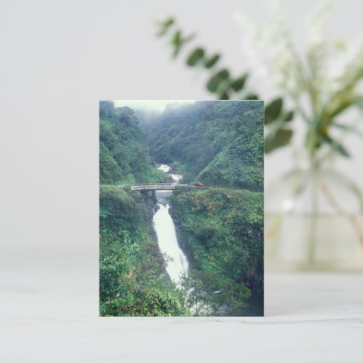 Hana Highway Waterfall Briefkaart (Staand voorkant)