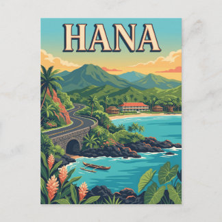 Hana Maui Hawaï kust vintage reisposter Briefkaart