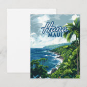 Hana Maui Hawaii Road to Hana Beach Coast Kaart (Voorkant / Achterkant)