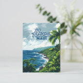 Hana Maui Hawaii Road to Hana Beach Coast Retro Briefkaart (Staand voorkant)